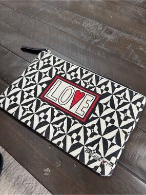 Brighton 'LOVE' Zip Pouch - Black, White & Red